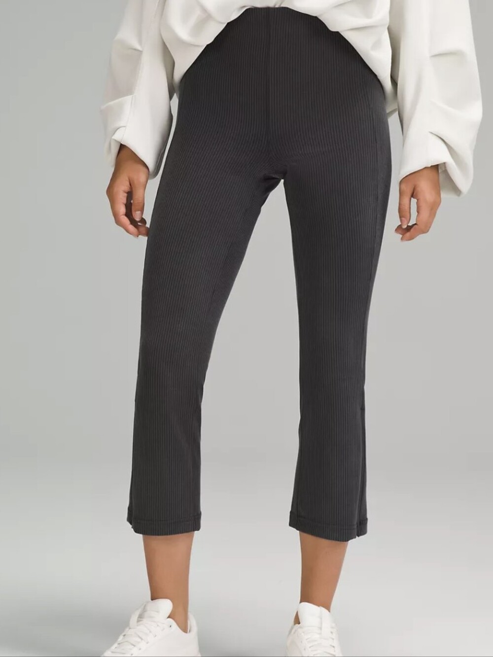 Lululemon Ribbed Softstreme Zip-Leg High-Rise Cropped Pant